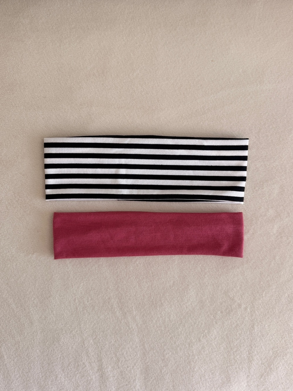 Striped Black & White + Berry Headbands Set